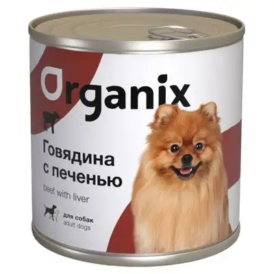 Купить organix консервы для взрослых собак c говядиной и печенью