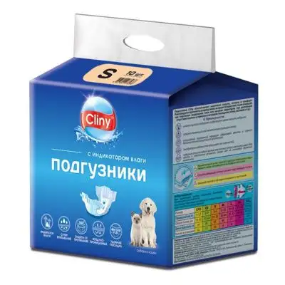 Купить cliny подгузники для кошек и собак 3-6 кг размер s