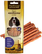Купить Деревенские лакомства лакомство для собак мясные колбаски из утки (100% мясо)
