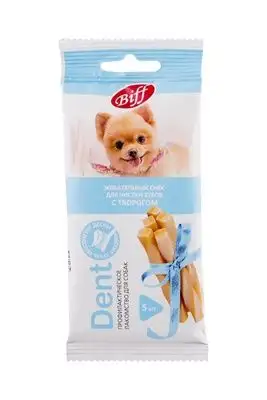 Купить titbit лакомство для собак мини пород жевательный снек dent с творогом (5 шт)