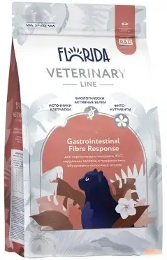 FLORIDA vet GASTROINTESTINAL FIBRE RESPONSE сухой корм для кошек для нормализации моторики ЖКТ, коррекции запоров и профилактики образования волосяных комков