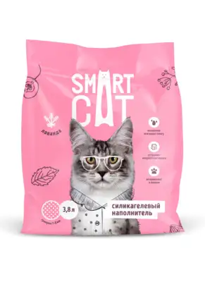 Купить smart cat наполнитель для кошек силикагелевый лаванда