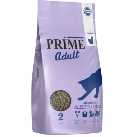 Купить prime sterilized сухой корм для стерилизованных кошек с 12 мес с курицей