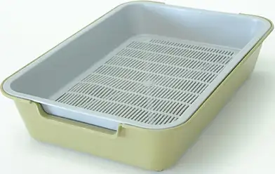 Homecat Бюджет туалет для кошек с сеткой на ножках желтый