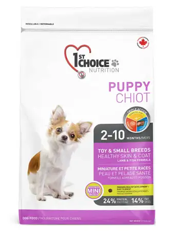 Купить 1st choice puppy toy & small breeds сухой корм для щенков декоративных и мелких пород с ягненком, рыбой и рисом