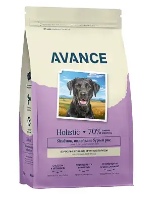 Avance Maxi Adult сухой корм для взрослых собак крупных пород с ягненком с индейкой и бурым рисом
