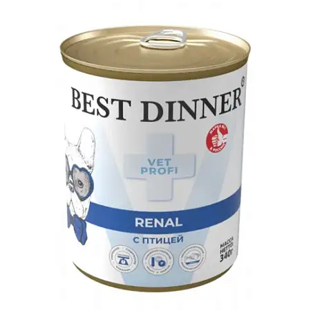Купить best dinner vet profi renal консервы для собак с заболеваниями почек с птицей