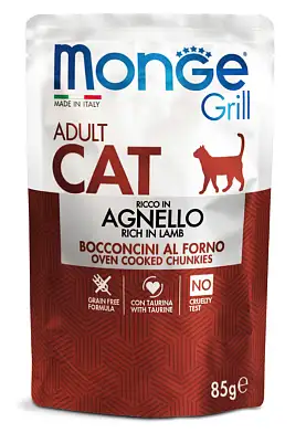 Monge Cat Grill Влажный корм для взрослых кошек из новозеландского ягненка (пауч)