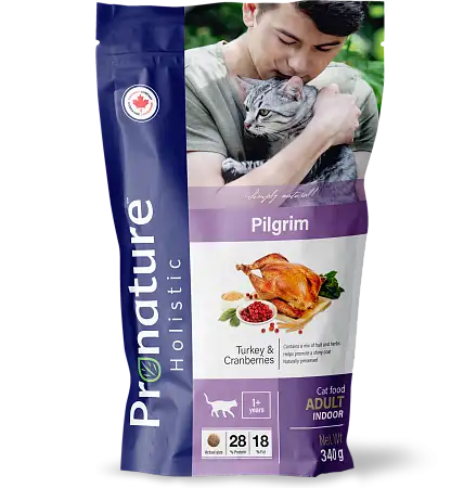 Купить pronature holistic pilgrim сухой корм для взрослых кошек, с индейкой и клюквой 
