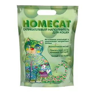 Homecat силикагелевый наполнитель для кошек с ароматом яблока