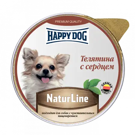 Купить happy dog natur line влажный корм паштет для собак телятина с сердцем (ламистер)