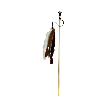 Купить zooexpress игрушка для кошек удочка экоline деревянная с кальмаром 