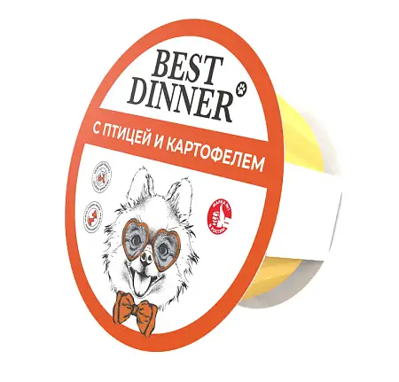 Купить best dinner влажный корм паштет для взрослых собак с птицей и картофелем (ламистер)