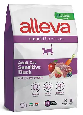 Alleva Equilibrium Adult Cat Sensitive Duck сухой корм для взрослых кошек с чувствительным пищеварением утка