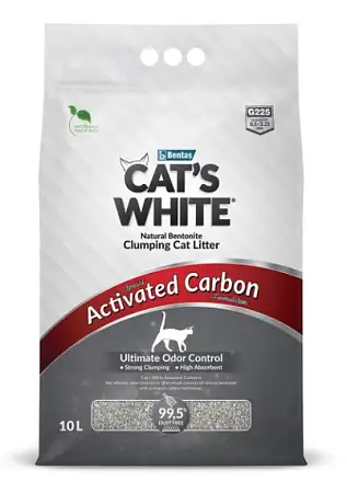 Купить cat's white activated carbon наполнитель для кошек комкующийся бентонитовый с активированным углем