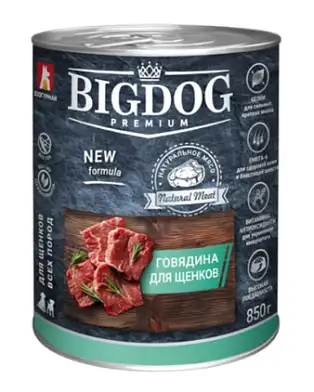 Зоогурман консервы для щенков "Big dog Premium" с говядиной