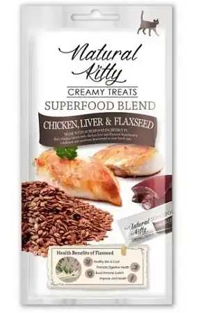 Купить pettric natural kitty Лакомства для кошек крем-суп для кошек курица, куриная печень и семя льна