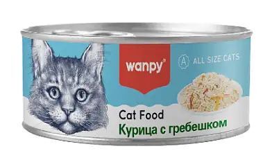 Wanpy Cat Консервы для кошек "Курица с гребешком"