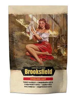 Brooksfield Sterilized/Light Cat Turkey влажный корм для взрослых стерилизованых кошек при лишнем весе, с индейкой в соусе