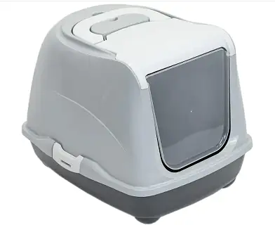 Homecat туалет для кошек закрытый с дверцей серый