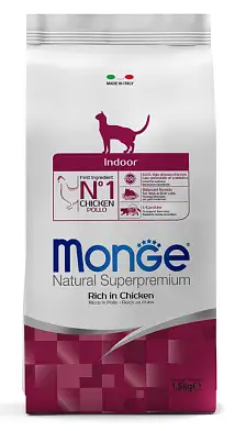 Monge Cat Daily Line Indoor Сухой корм для домашних кошек, из курицы