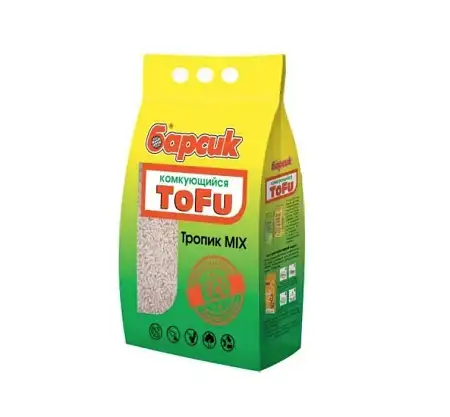 Купить Барсик наполнитель для кошек комкующийся tofu Зеленый чай Тропик Микс