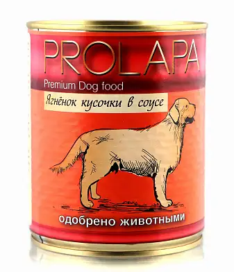 Prolapa Premium консервы для собак с ягненком кусочки в соусе